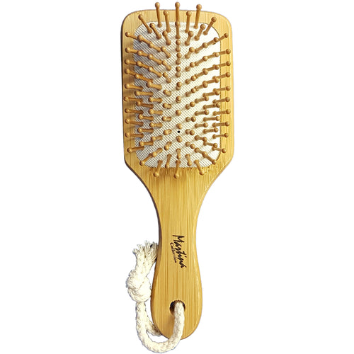 Bamboo Paddle Brush, Wood Bristles