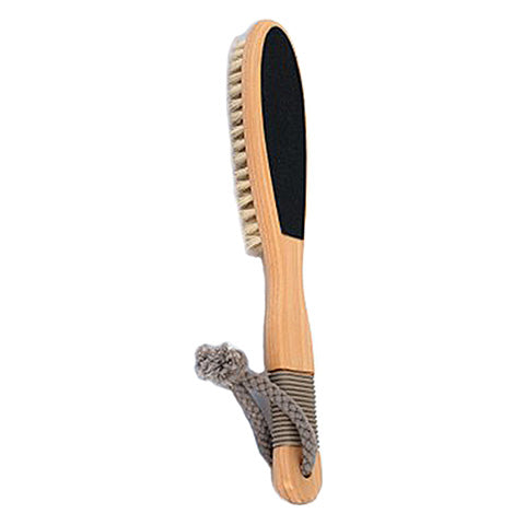 Pedicure File/Brush with Wood Handle