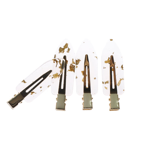 Creaseless Clip, Clear/Gold, 4 Pk