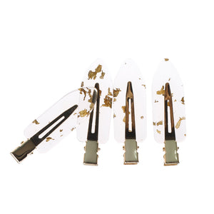 Creaseless Clip, Clear/Gold, 4 Pk