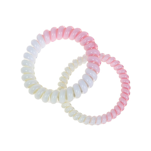 Coated Elastics, Pink/White, 2 Pk