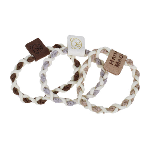 Covered Elastics, Earth Tones, 3 Pk
