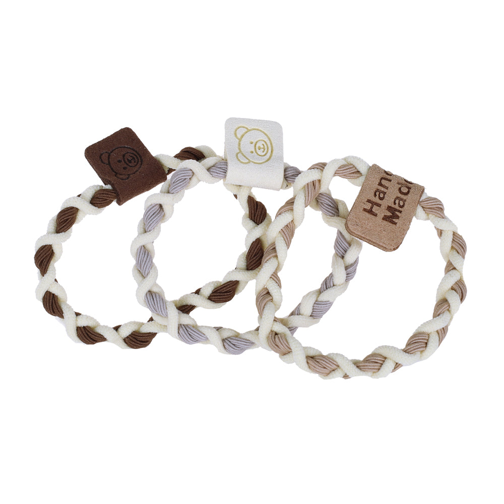 Covered Elastics, Earth Tones, 3 Pk