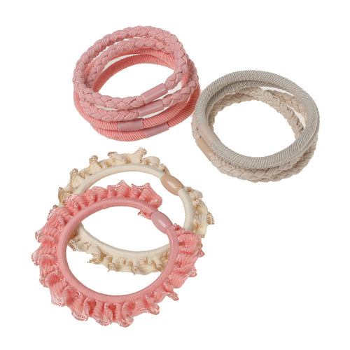 Covered Elastics, Pink / Beige (10)
