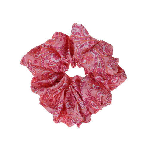 Scrunchy, Jumbo, Pink Paisley