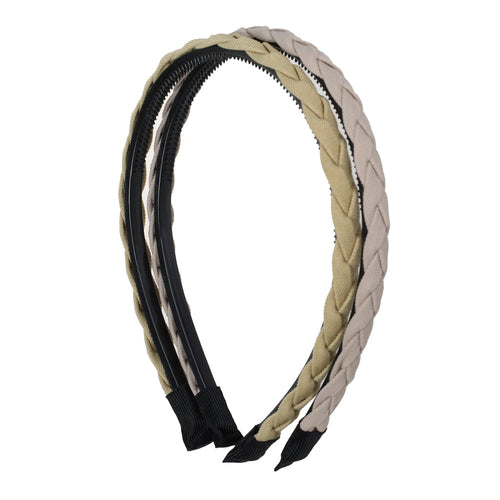 Hair Bandeau, Braided Fabric, 2 Pk