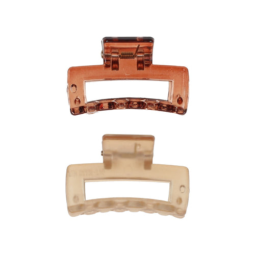 Claw Clip, Small, Brown/Gold, 2 Pk