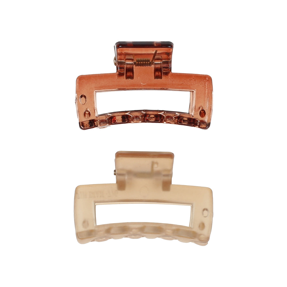 Claw Clip, Small, Brown/Gold, 2 Pk