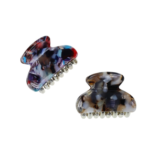 Claw Clip, Small, Dark Marble, 2 Pk