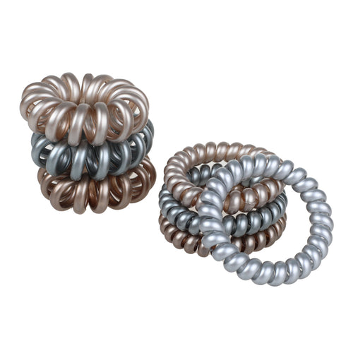 Spiral Hair Ties, Metallic, 7 Pk