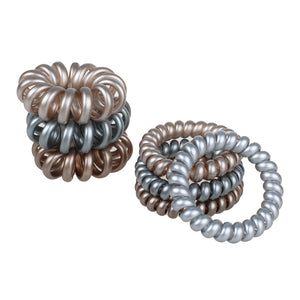 Spiral Hair Ties, Metallic, 7 Pk