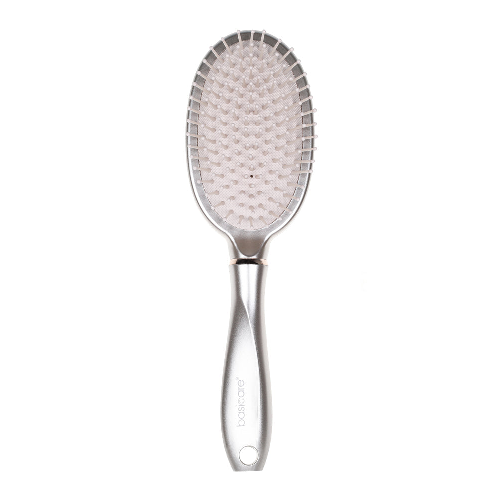 Oval Hair Brush, Silver