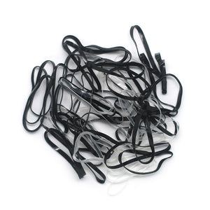 Hair Elastics, Black & Clear (50)