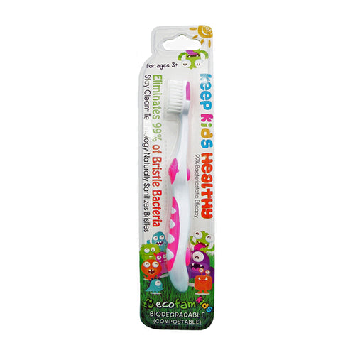 Ecofam Toothbrush with Anti-Bacterial Silver Infused Bristles for Kids