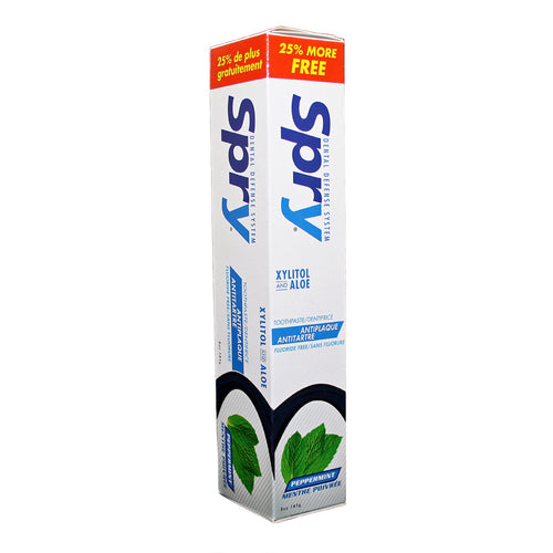 Spry Toothpaste, Peppermint, 141g Tube
