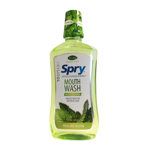 Spry Oral Rinse, Herbal Mint, 473ml