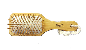 Bamboo Paddle Brush, Wood Bristles