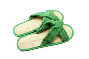 Loofah Terry Slippers, Criss-Cross Design